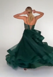 Niulatu Evening Dress Green Corset A-line Evening Gown HZ1007