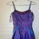 Niulatu Purple Beaded A Line Evening Gown Spaghetti Straps Party Prom Dress HZ1007