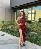 Niulatu One Shoulder Prom Dress Fashion Evening Dress HZ1007