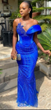 Niulatu blue dinner wedding reception prom evening dress gown for women gown for ladies HZ1007