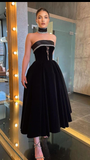 Niulatu Strapless Evening Dresses for Wedding Guests Lace Beaded Sleeveless Evening Dress HZ1007