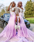 Niulatu Mermaid Prom Dress With Feathers Charming Evening Dress HZ1007