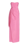 Niulatu Strapless Pink Floor Length Prom Dress Evening Dress HZ1007