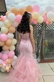 Elegant Mermaid Sweetheart Lace Pink Long Birthday Dress Prom Dress Baddie Summer 20th Birthday Outfit HZ1214