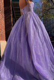 Princess Lilac Straps A-line Long Prom HZ0308