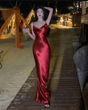 Niulatu White Satin Backless Long Prom Evening Dress HZ1007