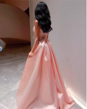 Niulatu Pink Satin Strapless Saudi Arabia Corset Sparkly Sequins Dubai Evening Dress Formal Party Dress HZ1007