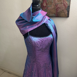 Niulatu Purple Beaded A Line Evening Gown Spaghetti Straps Party Prom Dress HZ1007