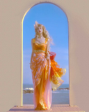 Niulatu A Line Straps Beaded Orange Tulle Prom Dress Graduation Prom Dress HZ0113