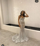 Niulatu Silver Mermaid Evening Dress Silver Prom Dress HZ1007