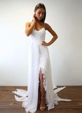 Niulatu lace long prom dress, white evening dress HZ0113