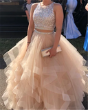 Niulatu 2 pieces prom dress 2 piece evening dress HZ0113