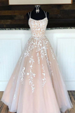 Niulatu ivory long prom dress with lace appliques HZ0113