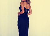 Niulatu Straps Simple Prom Gowns with Leg Slit Side HZ0113
