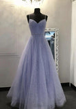 Niulatu tulle sequin long prom dress purple formal dress HZ0113