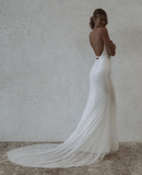 Niulatu Modest Spaghetti Straps Sparkly Long Beach Prom Dresses HZ0113