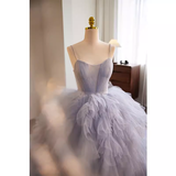 Niulatu Ball Gown Spaghetti Straps Tulle Lavender Sweet 16 Dresses HZ1110