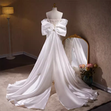 Niulatu Mermaid Sweetheart Tulle Sequin White Wedding Dresses With Removable Bownot HZ1110