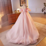 Niulatu Ball Gown Off The Shoulder Organza Pink Sweet 16 Dresses HZ1110