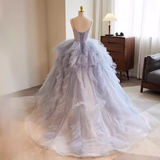 Niulatu Ball Gown Spaghetti Straps Tulle Lavender Sweet 16 Dresses HZ1110
