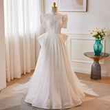Niulatu Ball Gown White Lace Long Wedding Dresses HZ1110
