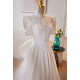 Niulatu Ball Gown White Lace Long Wedding Dresses HZ1110
