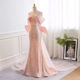 Niulatu Mermaid Pink Sequin Long Prom Dress HZ1110