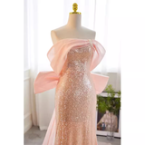 Niulatu Mermaid Pink Sequin Long Prom Dress HZ1110