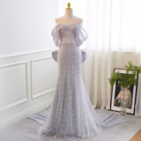 Niulatu Mermaid Blue Sequin Long Prom Dress HZ1110