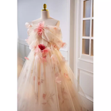 Niulatu Ball Gown Strapless Tulle Long Prom Dress HZ1110