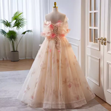 Niulatu Ball Gown Strapless Tulle Long Prom Dress HZ1110