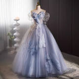 Niulatu Ball Gown Strapless Tulle Blue Sweet 16 Dresses HZ1110