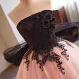 Niulatu Ball Gown Strapless Tulle White Pink Sweet 16 Dresses HZ1110
