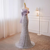 Niulatu Mermaid Strapless Long Sequin Lilac Prom Dress HZ1110