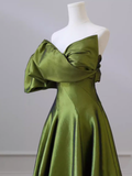 Niulatu Strapless Green Long Prom Dress HZ1110