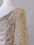 Niulatu One Shoulder Sequin Long Prom Dress HZ1110