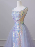 Niulatu Mermaid Straps Sequin Long Prom Dress HZ1110