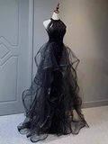 Niulatu Mermaid Sequin Black Long Prom Dress HZ1110