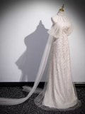 Niulatu High Neckline Sequin Long Prom Dress HZ1110