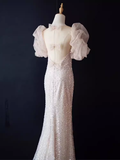 Niulatu Mermaid Light Pink Long Prom Dress HZ1110