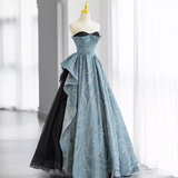 Niulatu Gown Strapless Blue Long Prom Dress HZ1110