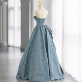 Niulatu Gown Strapless Blue Long Prom Dress HZ1110