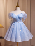 Niulatu Off Shoulder Tulle Short Homecoming Dresses HZ1110