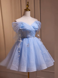Niulatu Off Shoulder Tulle Short Homecoming Dresses HZ1110