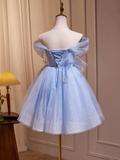 Niulatu Off Shoulder Tulle Short Homecoming Dresses HZ1110