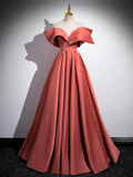 Niulatu Off Shoulder Off Shoulder Satin Long Prom Dress HZ1110