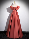 Niulatu Off Shoulder Off Shoulder Satin Long Prom Dress HZ1110