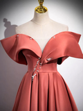 Niulatu Off Shoulder Off Shoulder Satin Long Prom Dress HZ1110