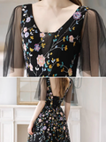 Niulatu A-Line Tulle Lace Long Prom Dress HZ1110