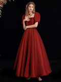 Niulatu Organza Burgundy Long Prom Dress HZ1110